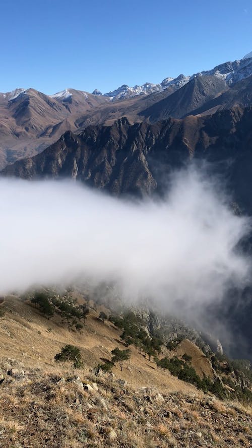 Aerial Footage of the Clouds in the Mountain