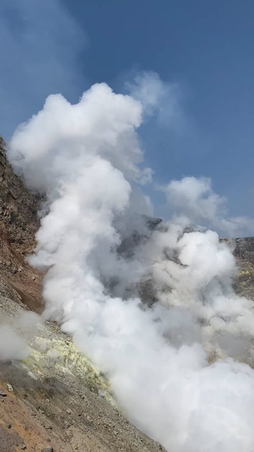 Steam Coming Out of the Volcano