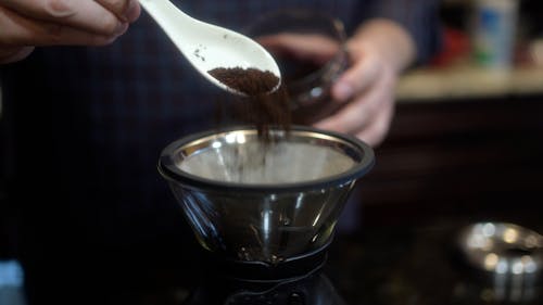 Putting Coffee Powder in a Filter