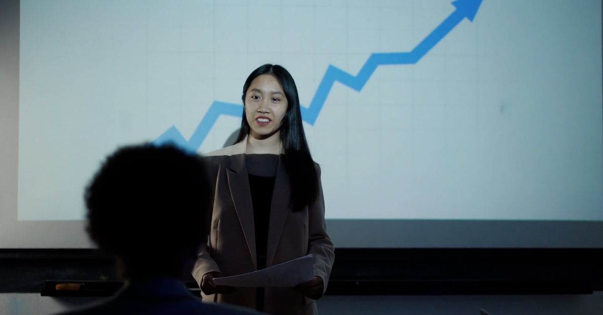 Someone One Reporting A Woman Reporting in Front of a Person Free Stock Video Footage ...