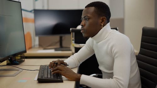 Man Using a Computer