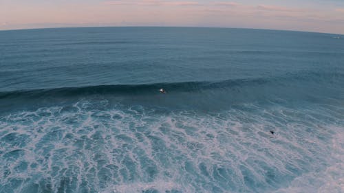 Drone Footage Person Surfing
