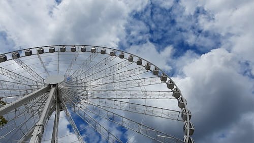 Low-Angle Shot of a Ferris Wheel 