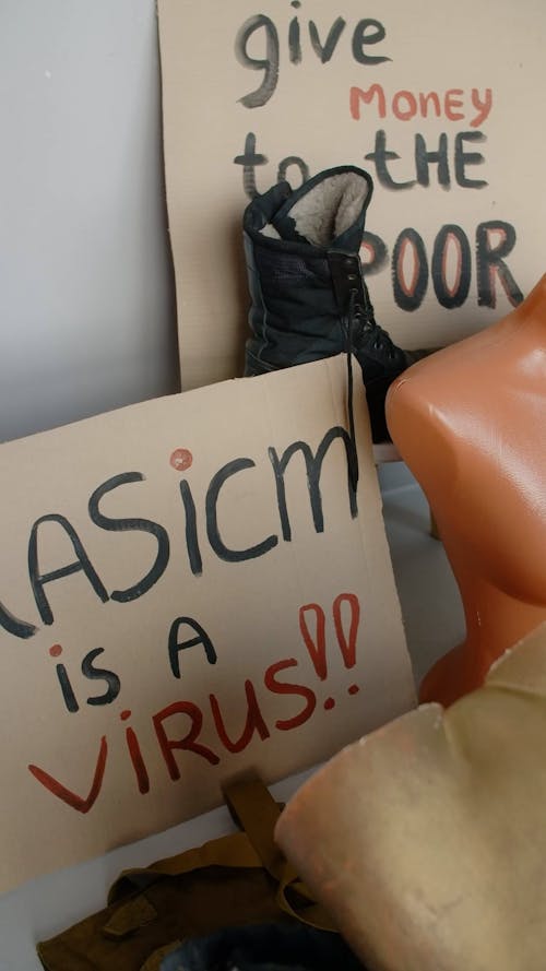 Racism Written on a Placard