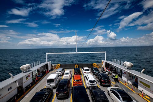 Cars on a A Ferry Boat 