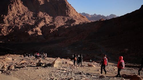 People Hiking Mount Sinai
