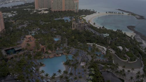 Aerial Footage of a Resort by the Sea