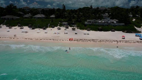 Aerial Footage of a Beach Resort