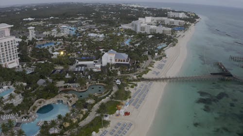 Drone Footage of a Tropical Beach Resort