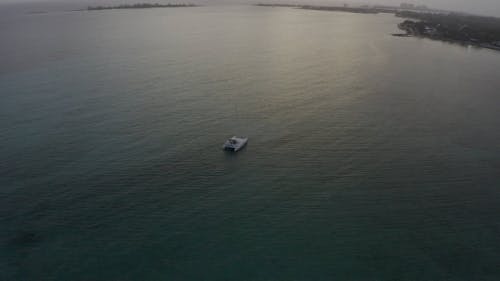 Drone Footage of a Boat at Sea