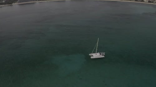 Drone Footage of a Boat at Sea