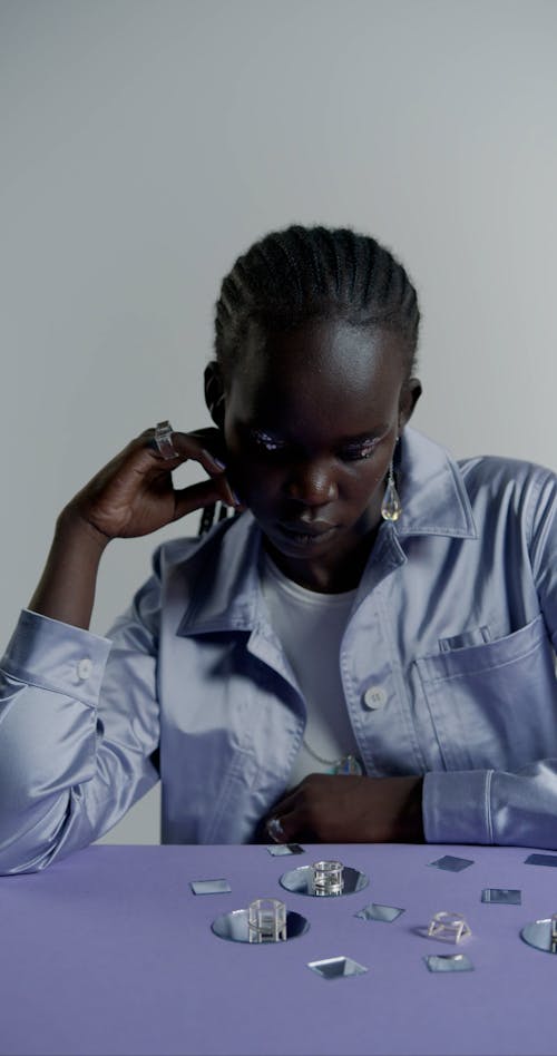 A Female Model Posing with Accessories