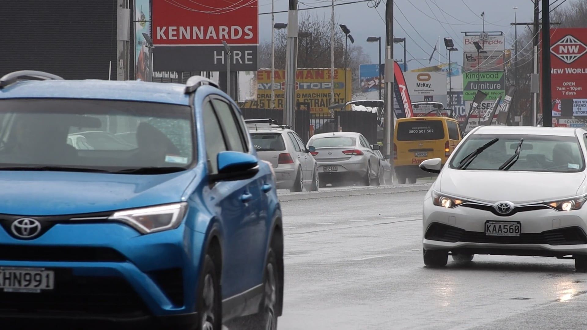 Cars are driving on a snowy road in the city Free Stock Video Footage ...