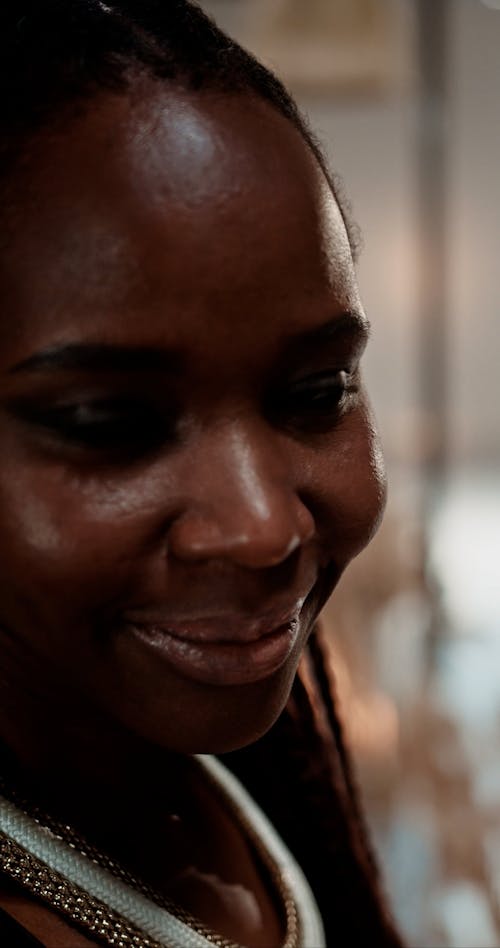 Smiling Woman Posing with Jewelry 