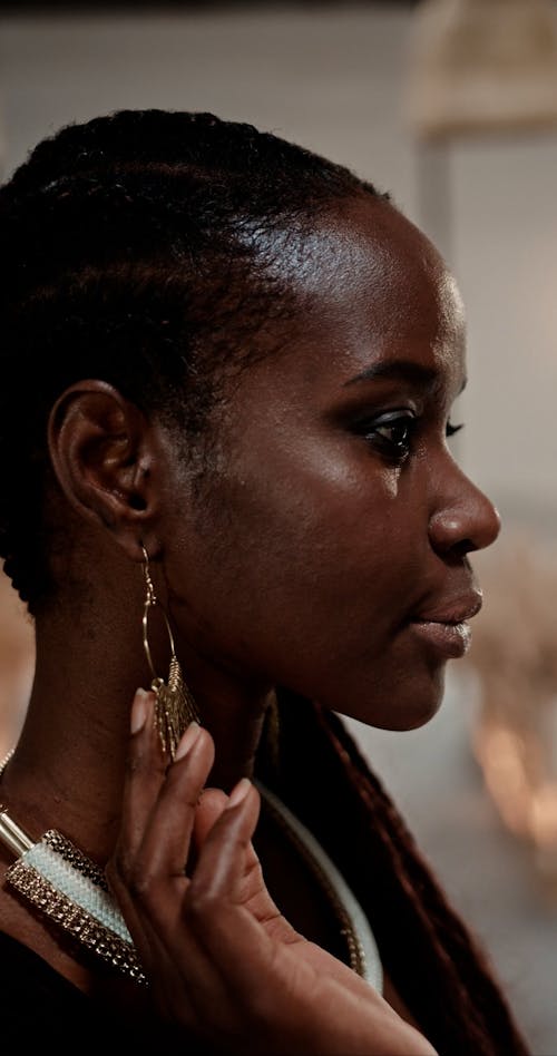 A Female Model Posing with Jewelry 