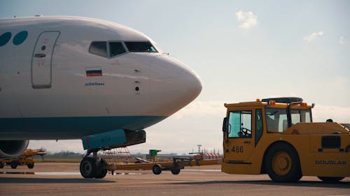 Commercial Airplane in Close Up