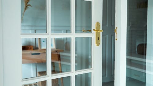 A Door Made of Glass Panels