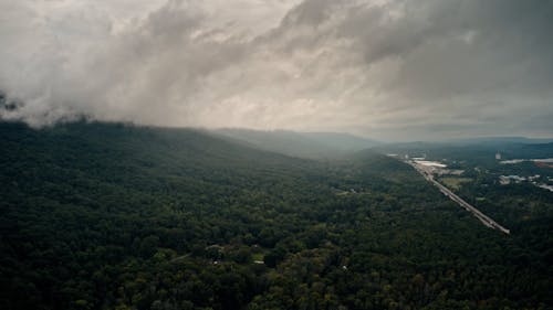 Hyperlapse with clouds moving above forest