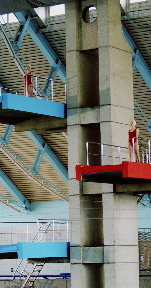 Women Preparing to High Diving