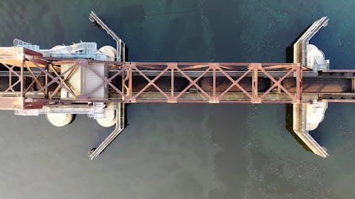 Aerial Footage of a Train on a Viaduct