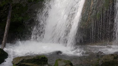 The Splashing and Flowing Water of a Waterfall