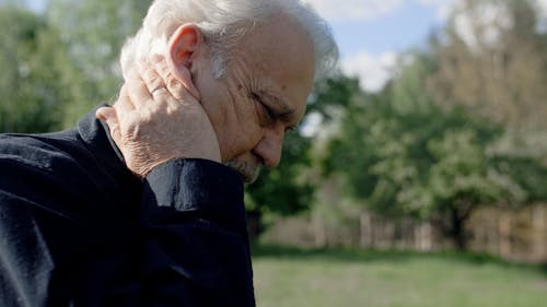 Close Up Video of a Sad Elderly Man