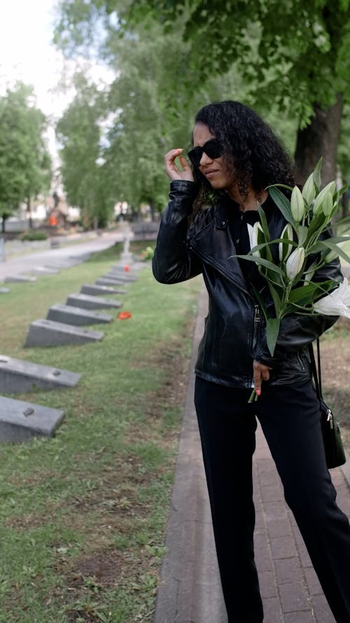 Woman Crying at the Cemetery