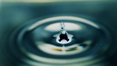 Close-Up Shot of Water Droplets Falling Onto a Calm Water