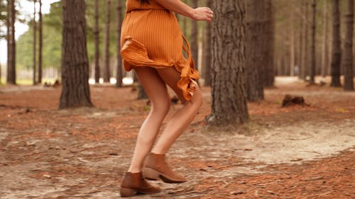 A Person Running at the Forest