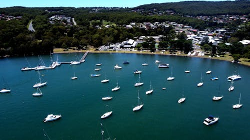 Drone Footage of Boats near a Coast