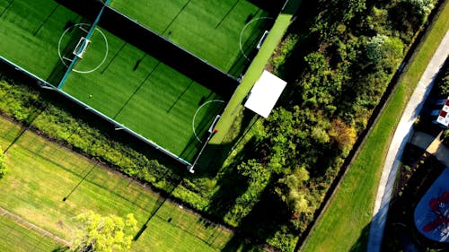 Aerial Footage of Small Football Fields