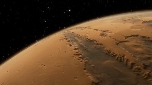 3D computer animation of planet Mars