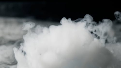 Close-up footage of white smoke