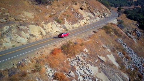 Drone Footage of Car on the Road