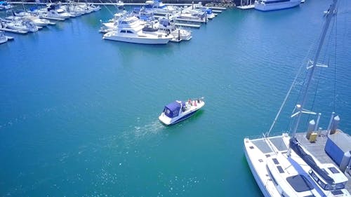 A Drone Footage of Watercrafts on the Sea