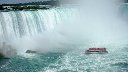 People Riding Ferry Boat at the Niagara Falls