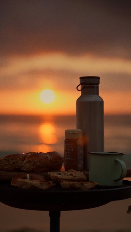 Food in Sunset Background