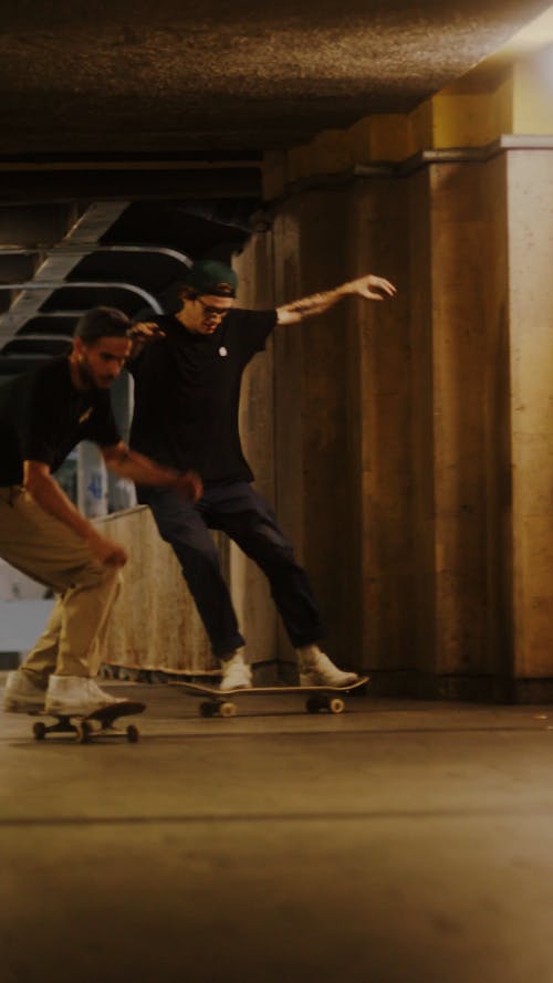 Men Riding Skateboard