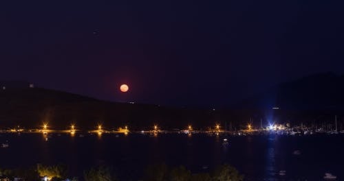 A Time-Lapse Video of a Full Moon Moving Up