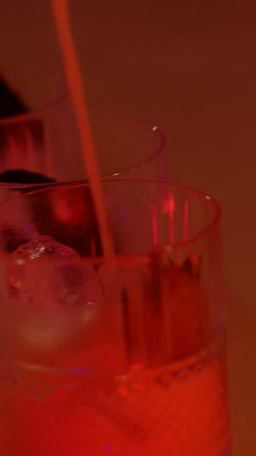 Close-up Video of a Pouring Drink at the Bar