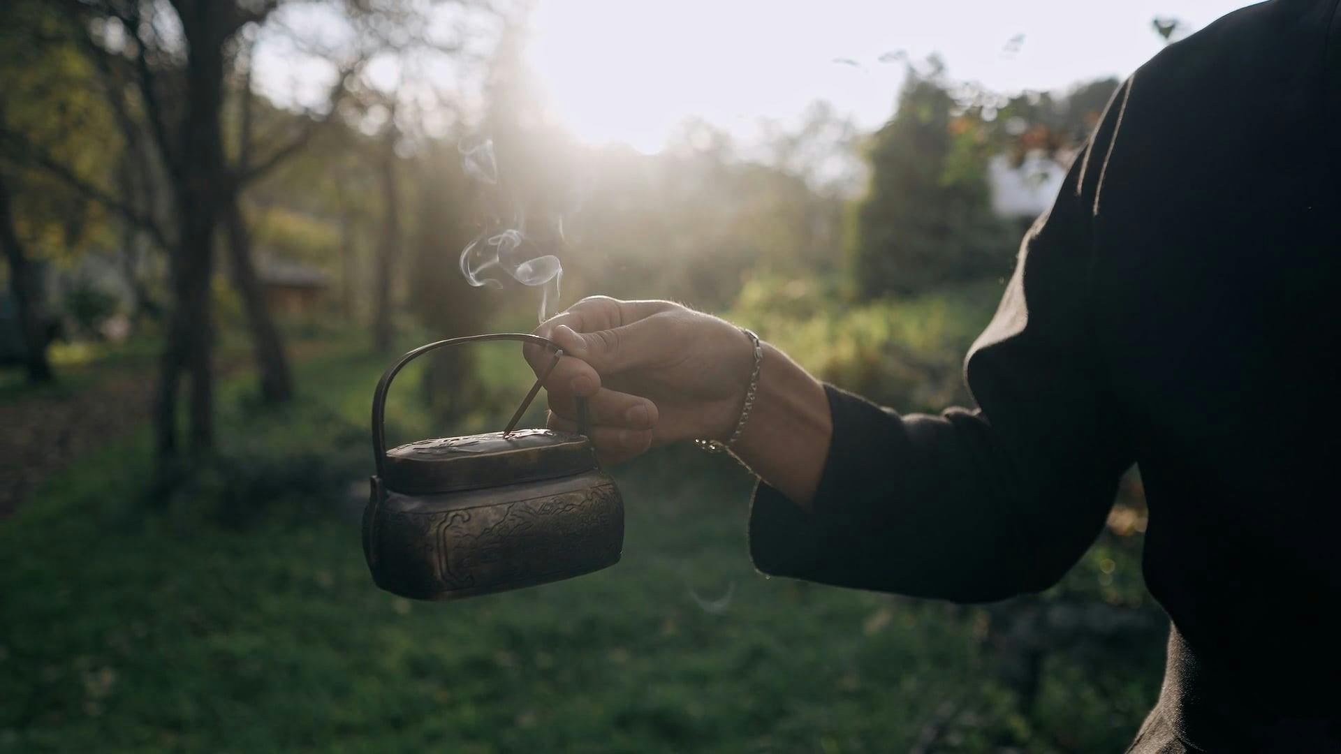 A Person Holding an Incense Burner Free Stock Video Footage, Royalty
