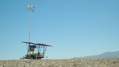 A Light Tower with a Solar Panel