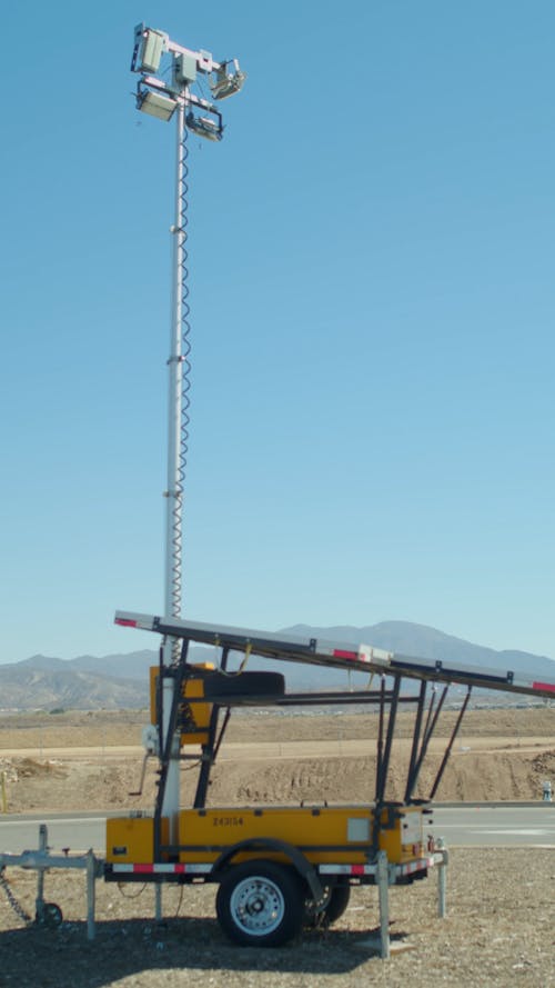 A Light Tower with a Solar Panel