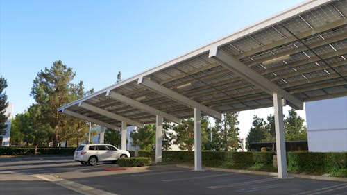 Solar Panels in a Car Park 
