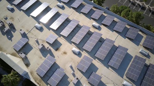 Solar Panels on a Roof of a Building 