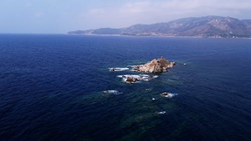 Drone Footage of a Rocky Islet