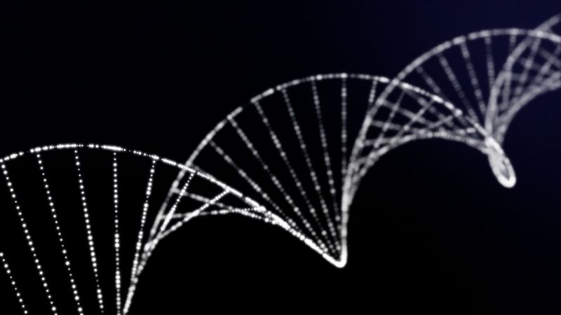 黑色背景上的 Dna 螺旋动画 · 免费素材视频