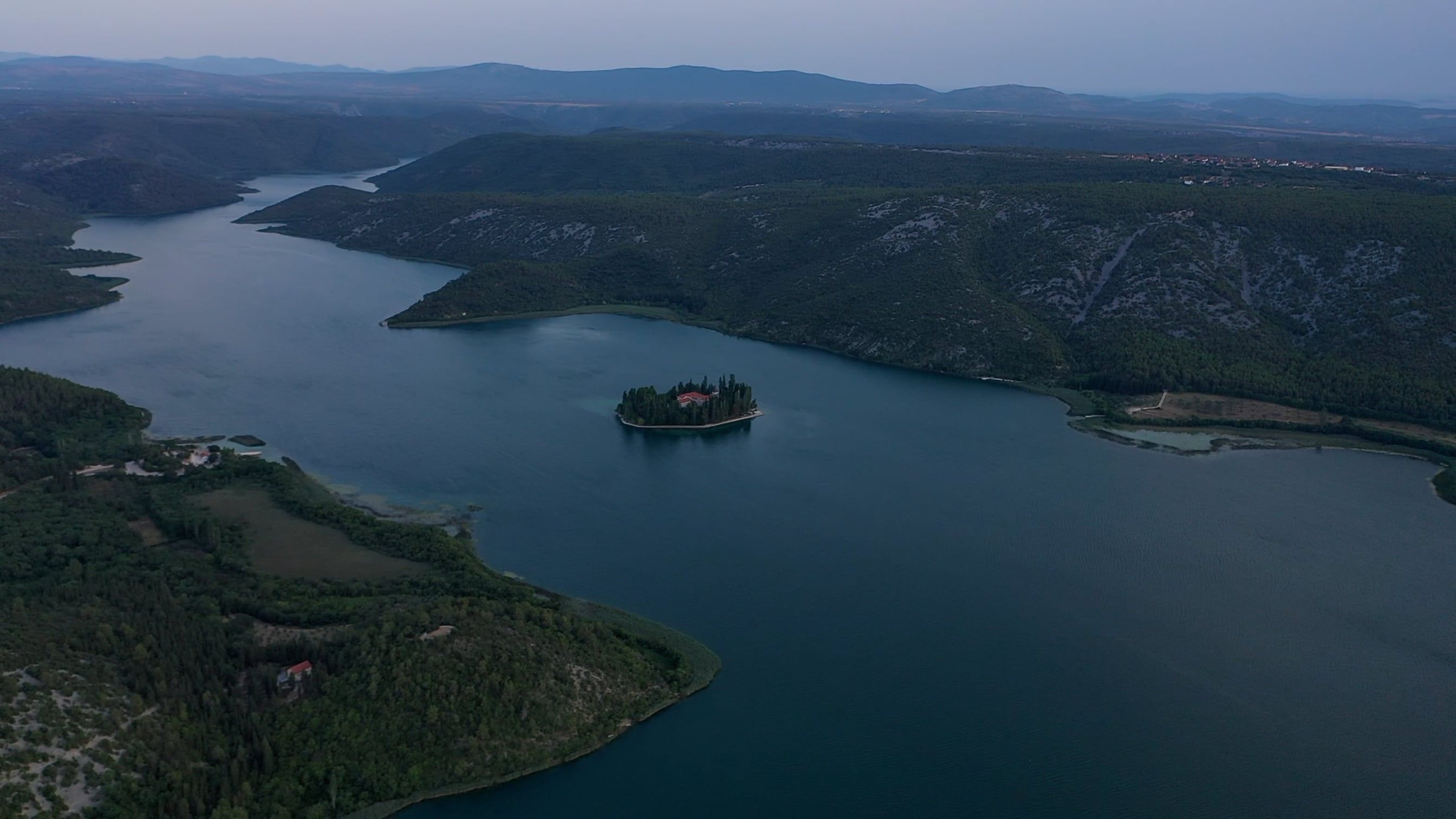 Drone Footage of Landscape with Lake Free Stock Video Footage, Royalty ...