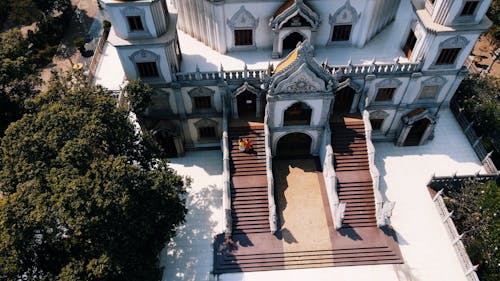 Drone Footage of Buddhist Temple