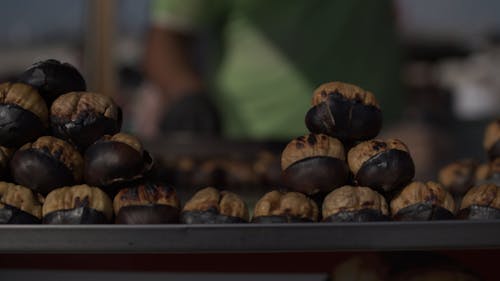 Close up on Cooked Chestnuts